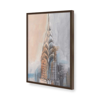 [Color:Brown], Picture of art in a Brown frame of the corner