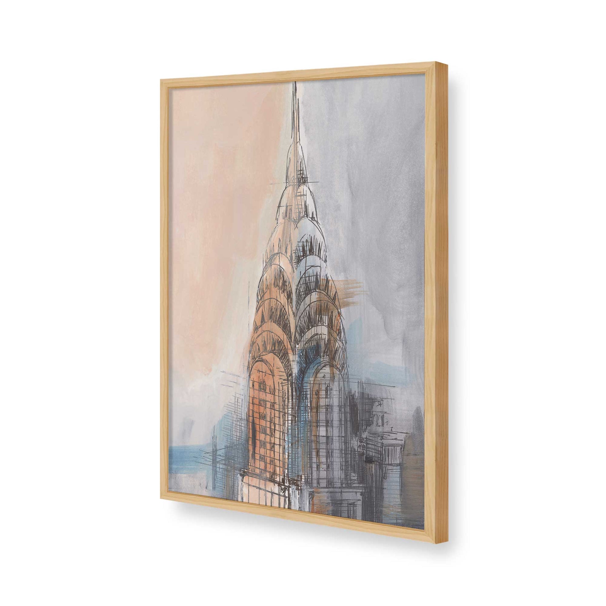 [Color:American Maple], Picture of art in a American Maple frame of the corner