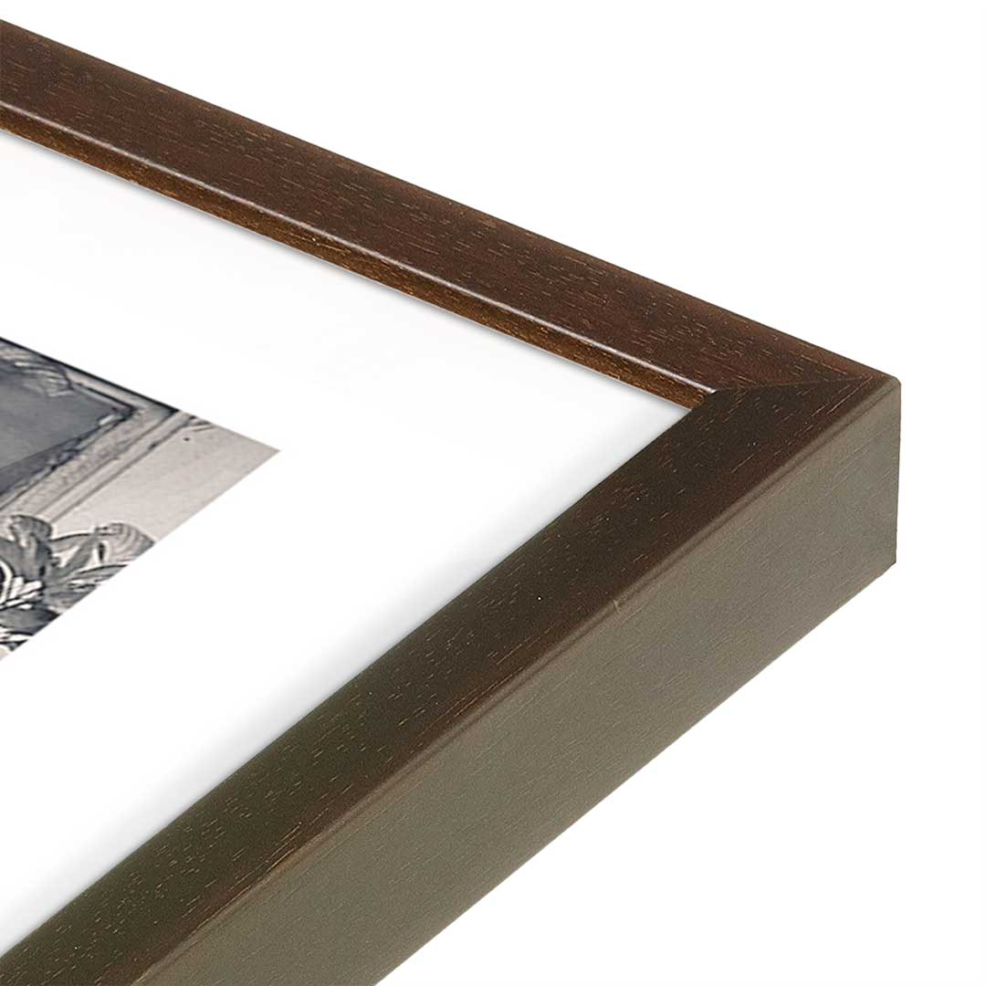[Color:Brown], Picture of art in a Brown frame at an angle
