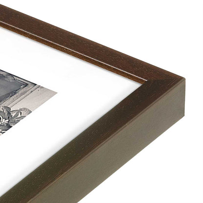 [Color:Brown], Picture of art in a Brown frame at an angle