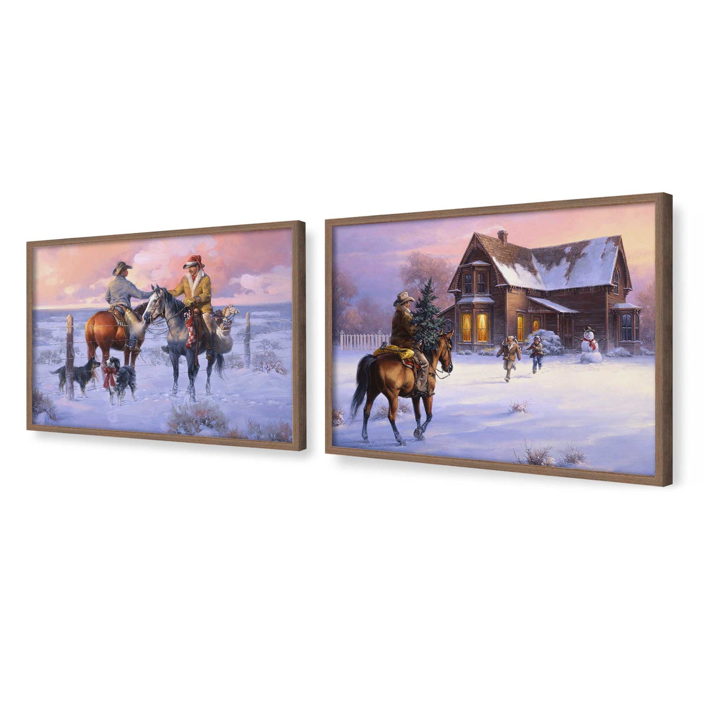 [Color:Walnut], Picture of art in a Walnut frame at an angle