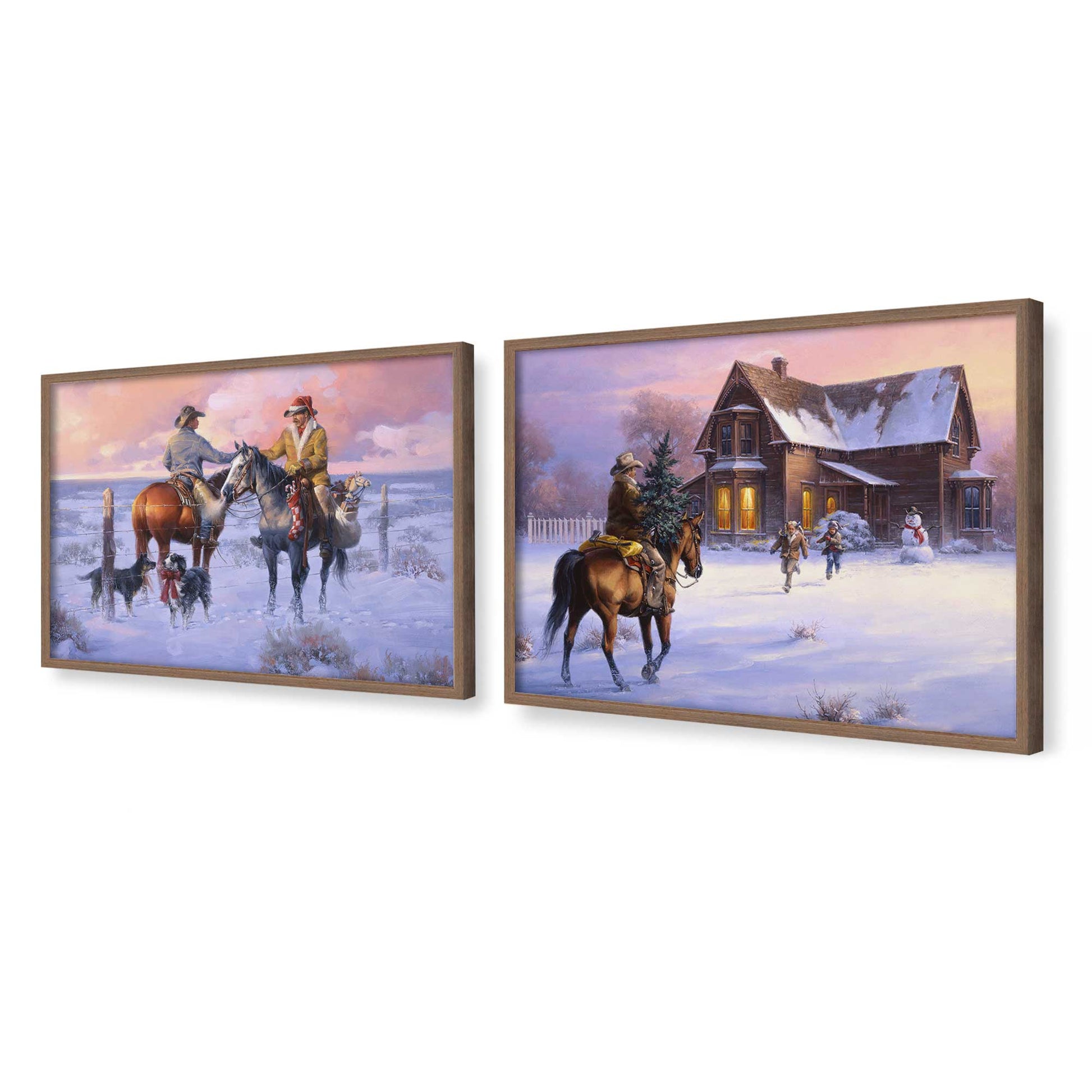 [Color:Walnut], Picture of art in a Walnut frame at an angle