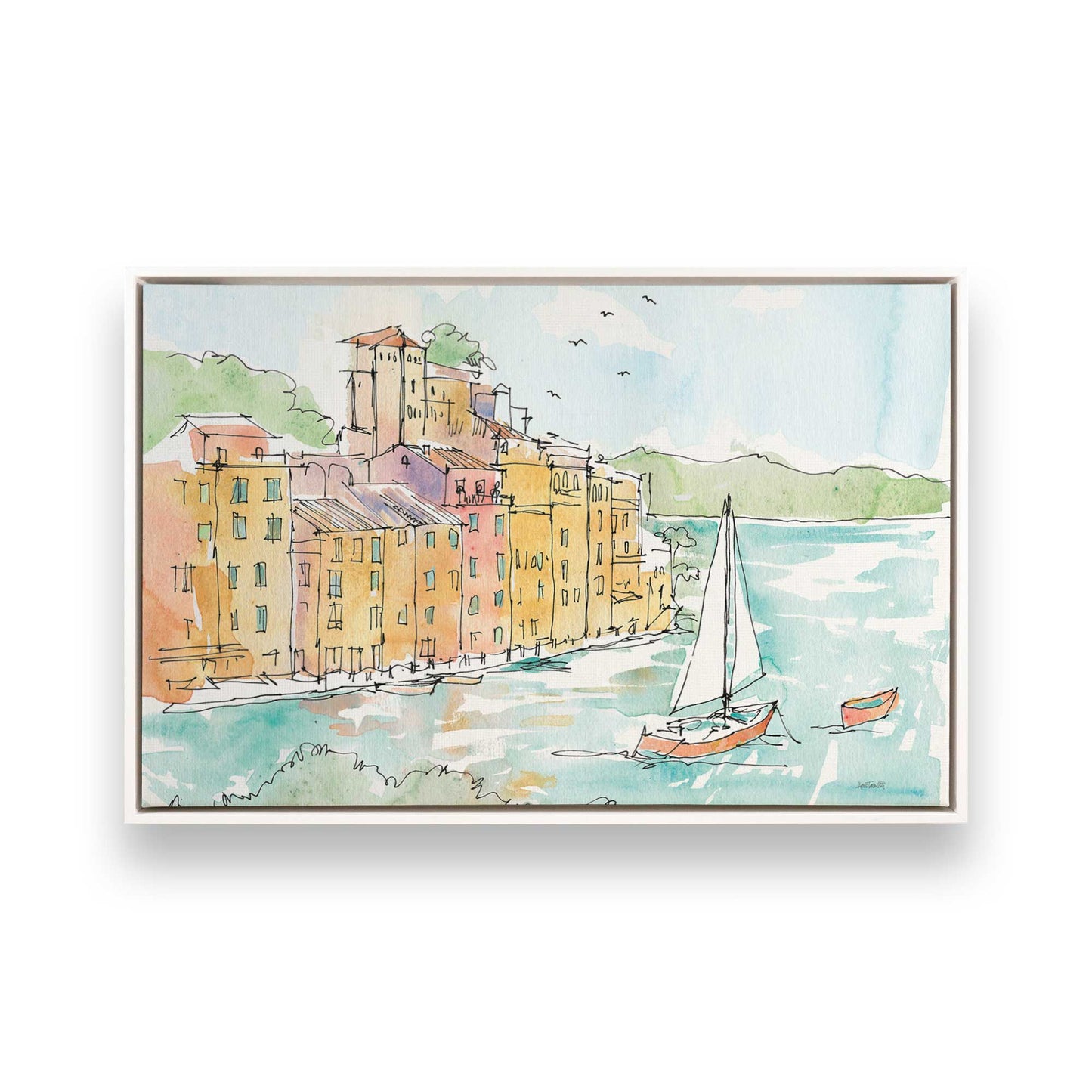 [Color:Opaque White], Picture of art in a White frame