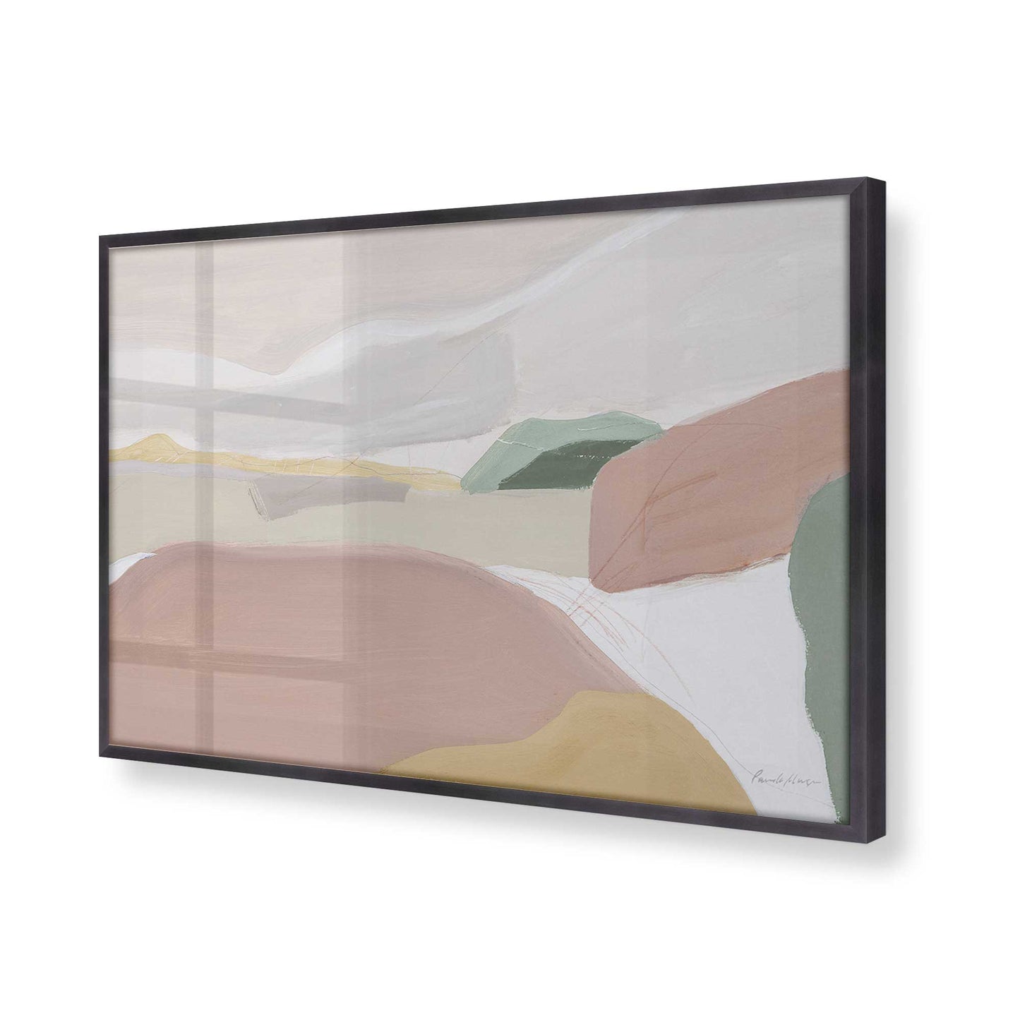 [Color:Weathered Zinc], Picture of art in a Weathered Zinc frame at an angle