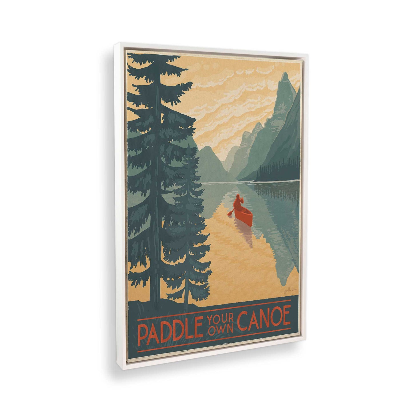 [Color:Opaque White], Picture of art in a White frame at an angle