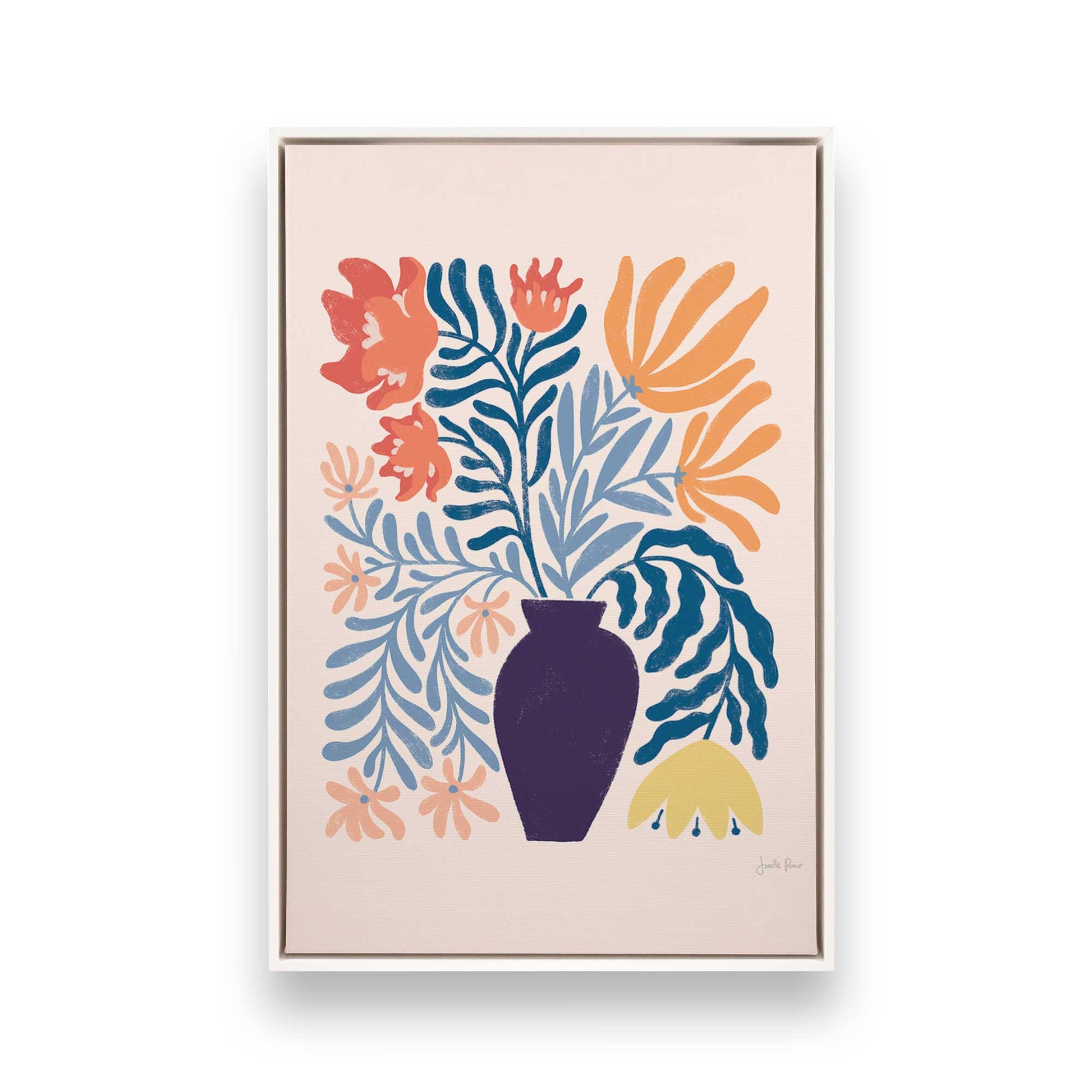 [Color:Opaque White], Picture of art in a White frame