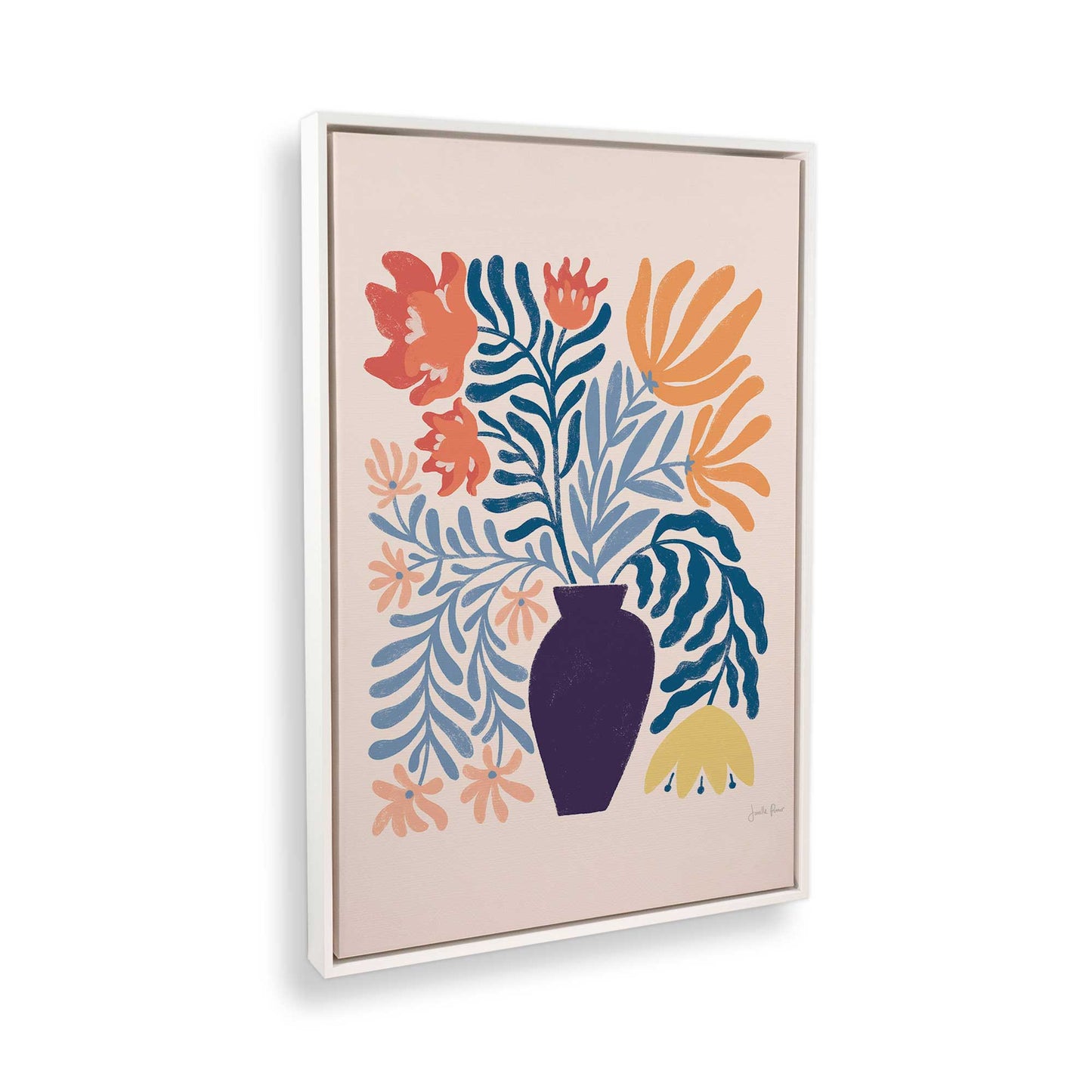 [Color:Opaque White], Picture of art in a White frame at an angle
