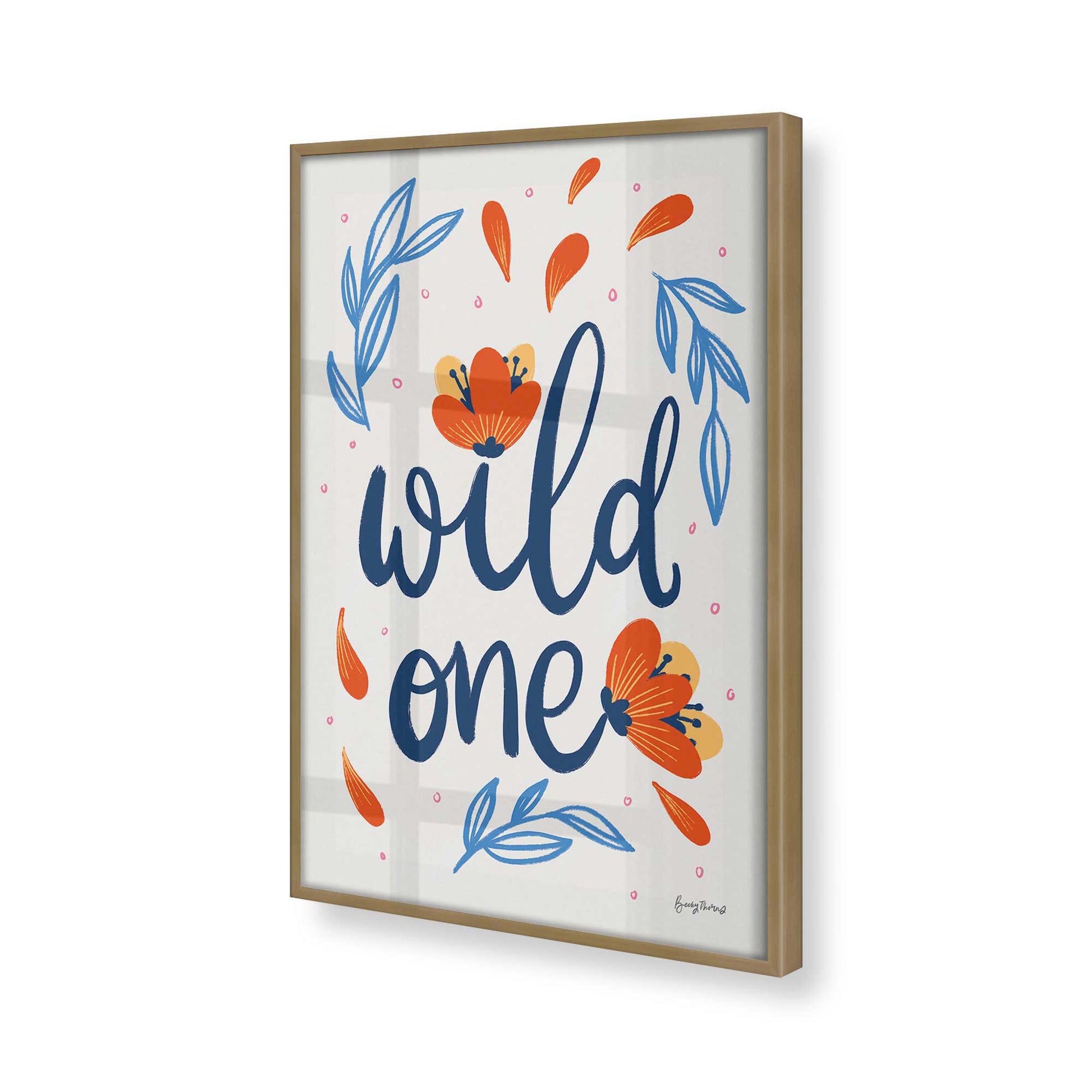 [Color:Brushed Gold], Picture of art in a Brushed Gold frame at an angle