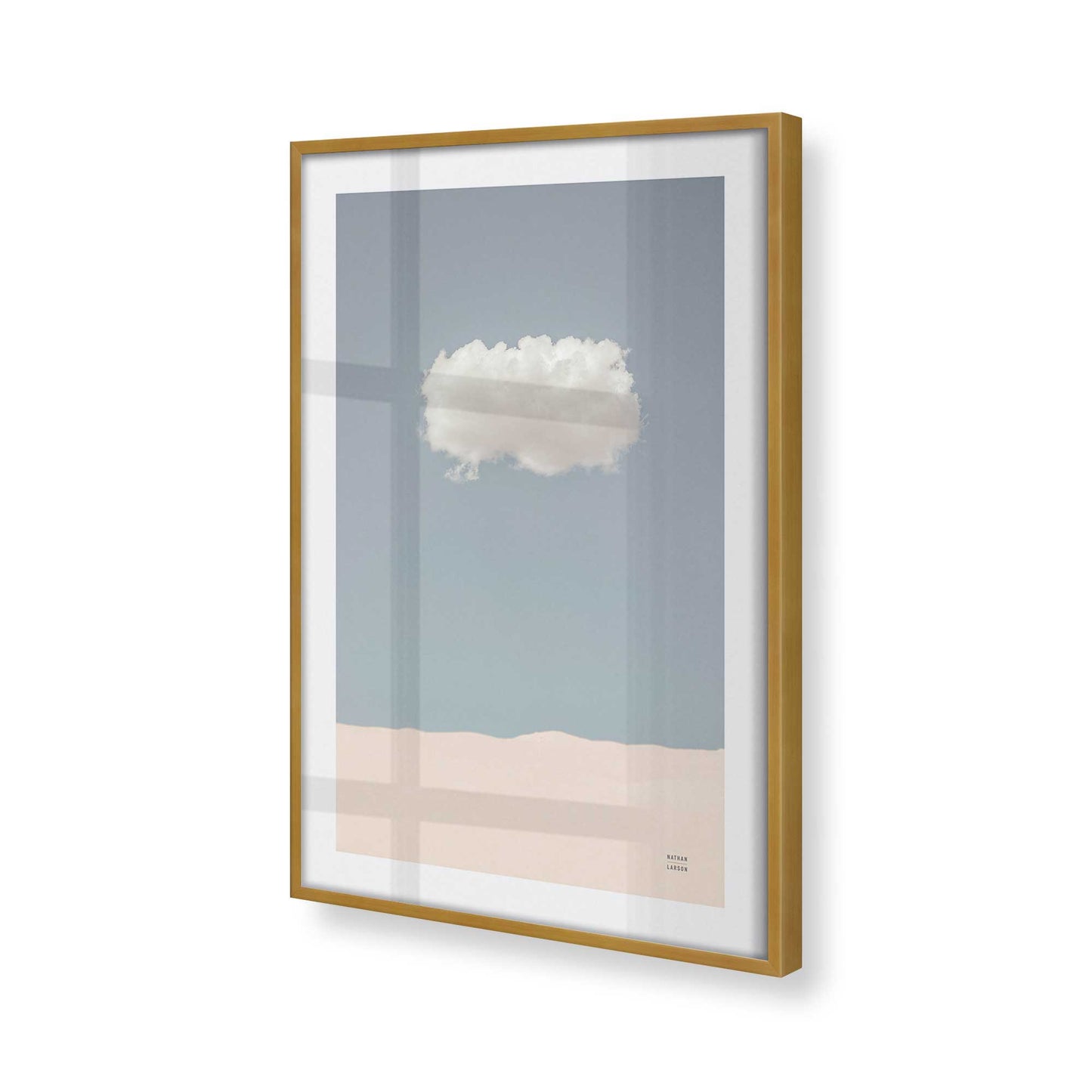 [Color:Polished Gold], Picture of art in a Polished Gold frame at an angle