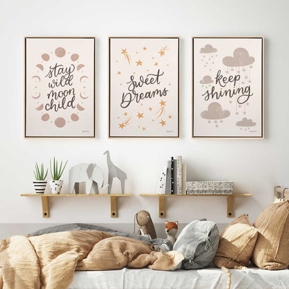 Dream Big Trio Canvas Print, Set of 3