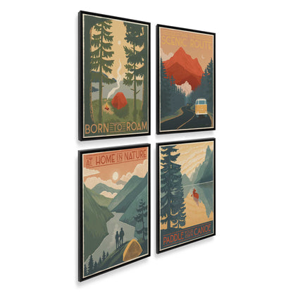 [Color:Satin Black], Picture of art in a Satin Black frame at an angle