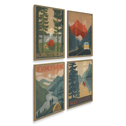 [Color:Brushed Gold], Picture of art in a Brushed Gold frame at an angle