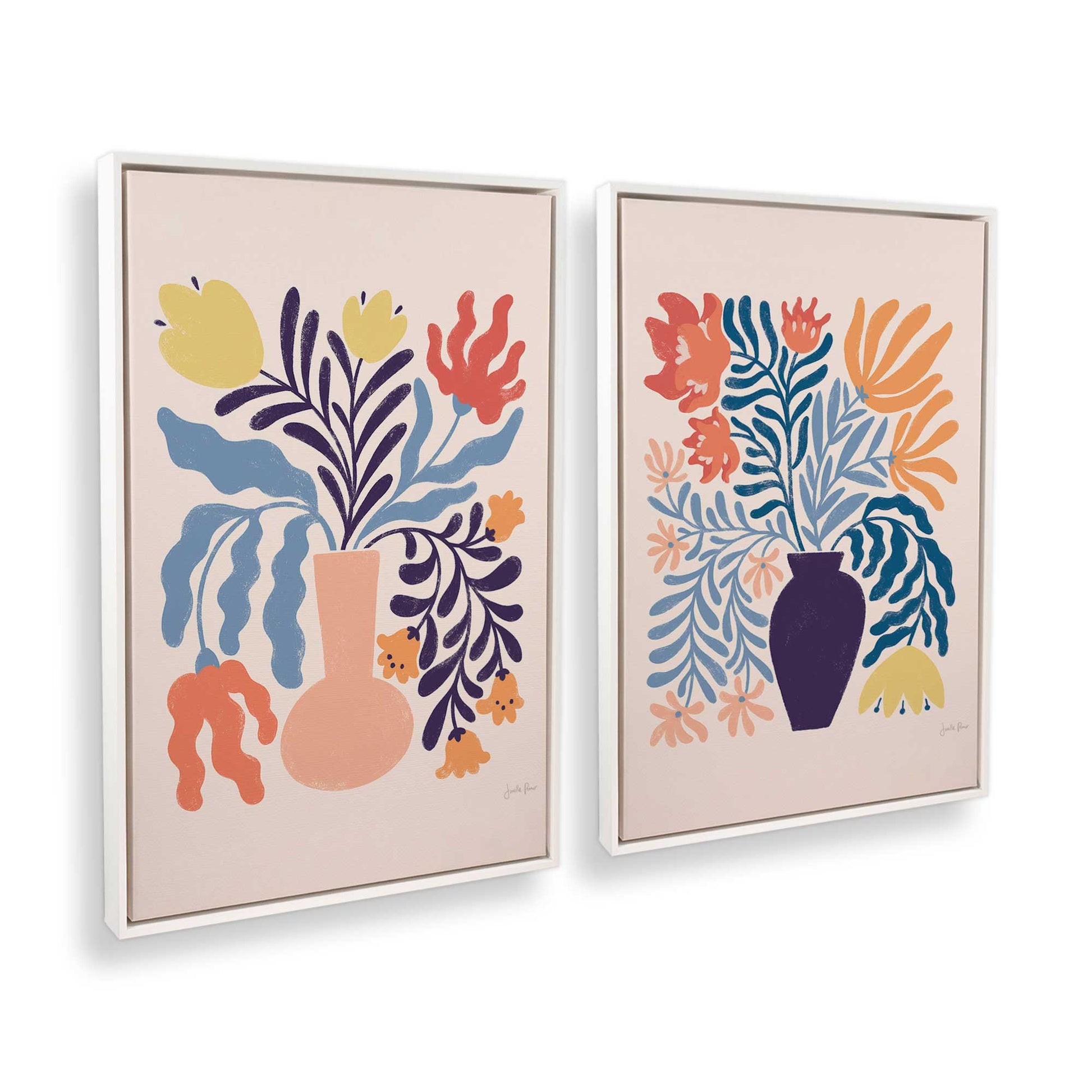 [Color:Opaque White], Picture of art in a White frame at an angle