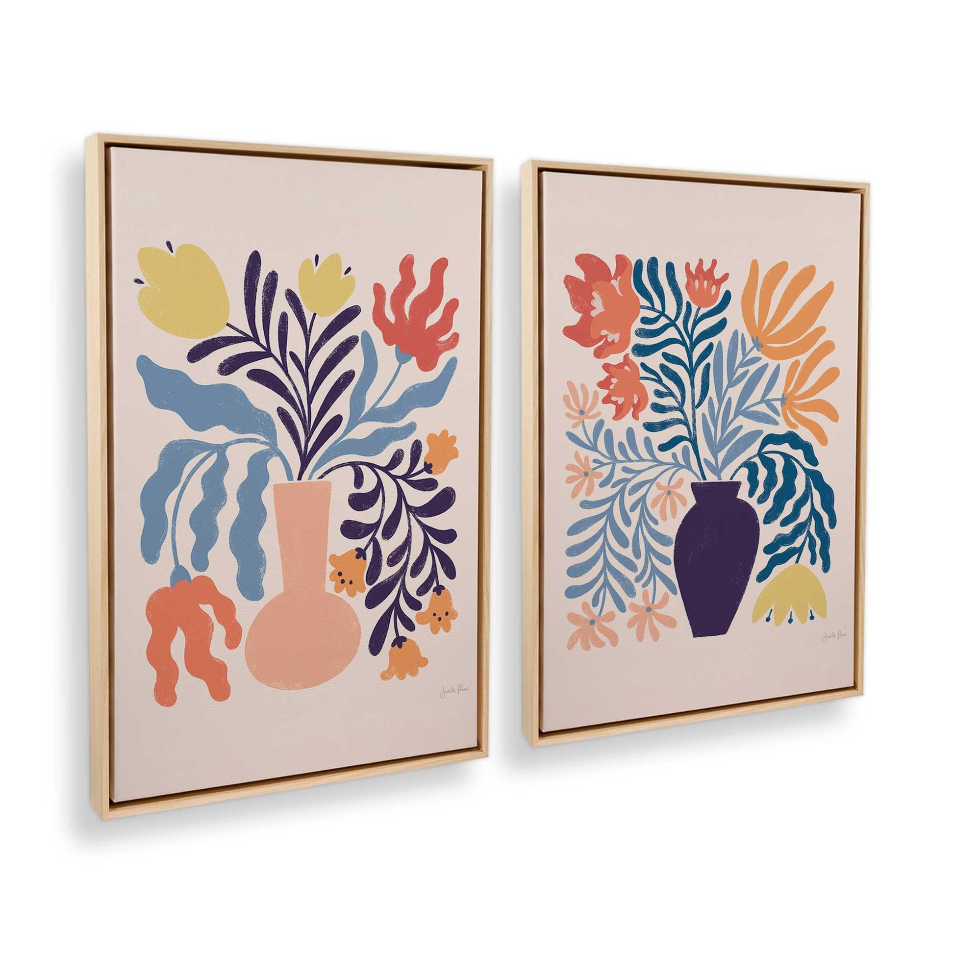 [Color:American Maple], Picture of art in a American Maple frame at an angle