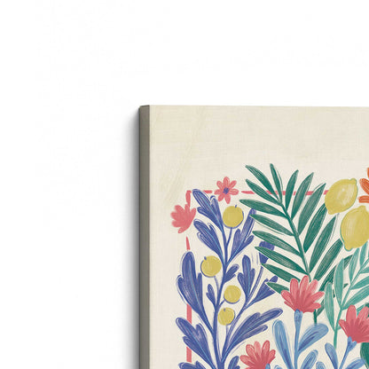 Vibrant Floral Scene Canvas Print, Set of 2