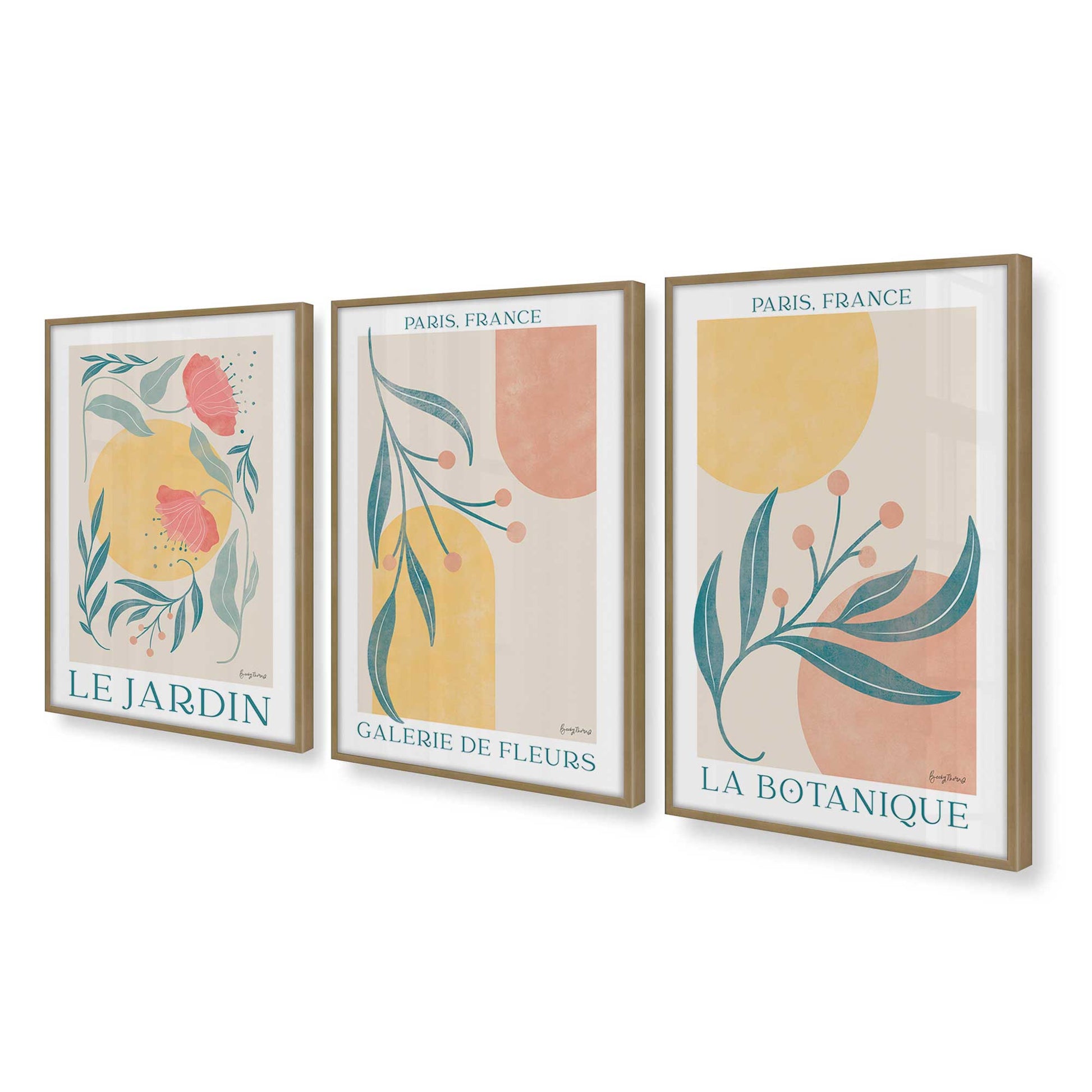 [Color:Brushed Gold], Picture of art in a Brushed Gold frame at an angle