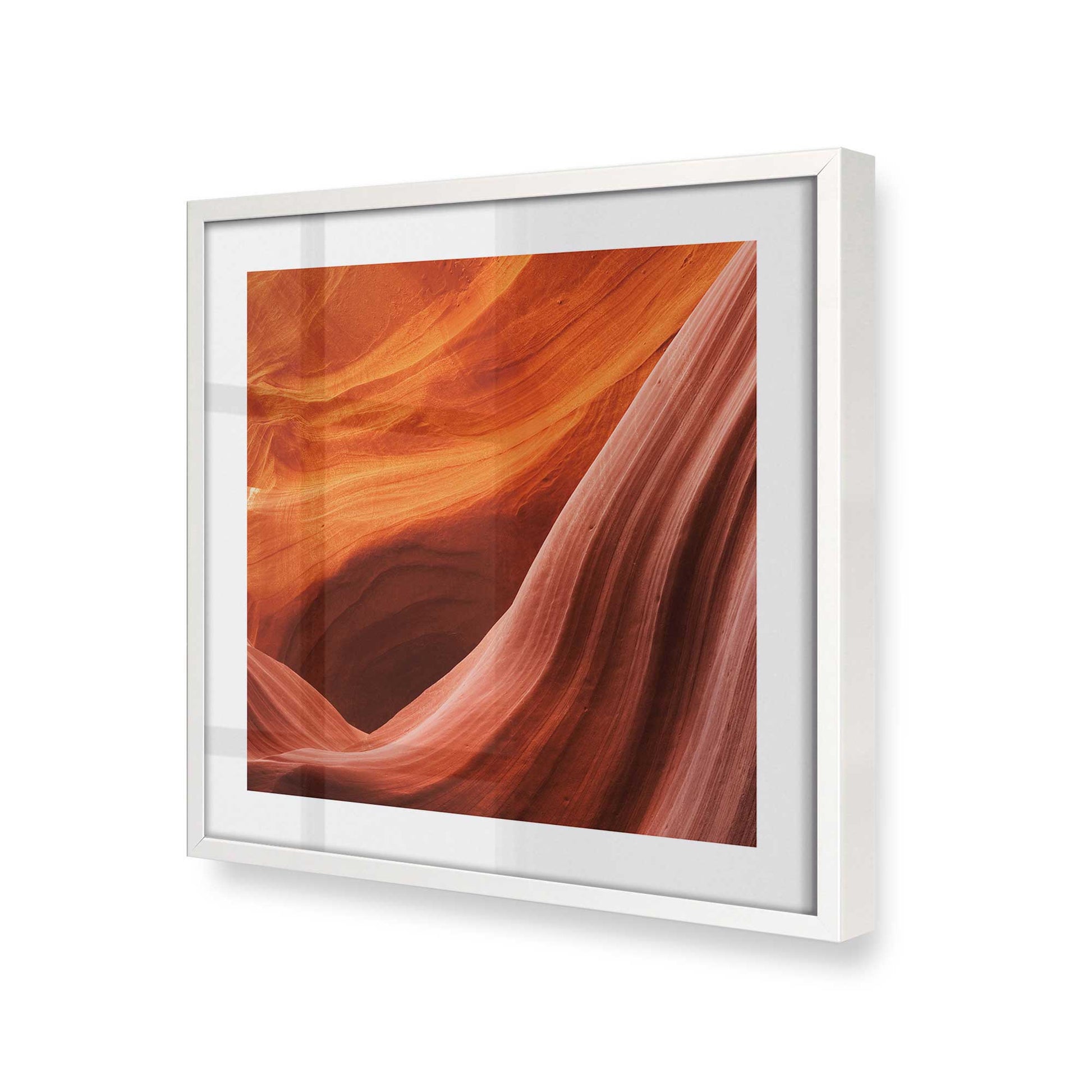 [Color:Opaque White], Picture of art in a Opaque White frame at an angle