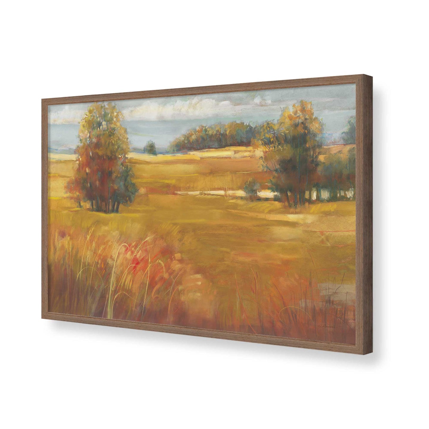 [Color:Walnut], Picture of art in a Walnut frame of the corner