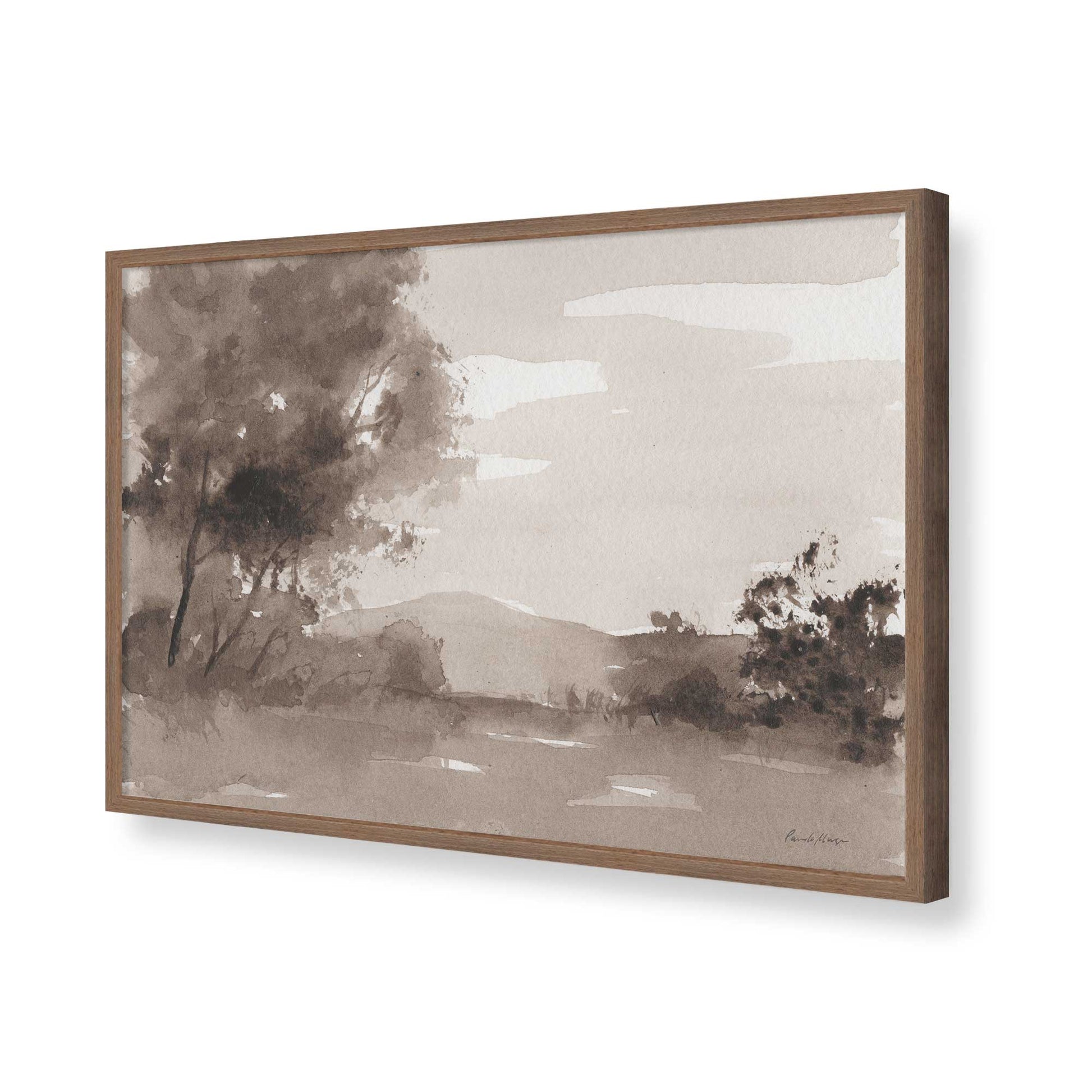 [Color:Walnut], Picture of art in a Walnut frame of the corner