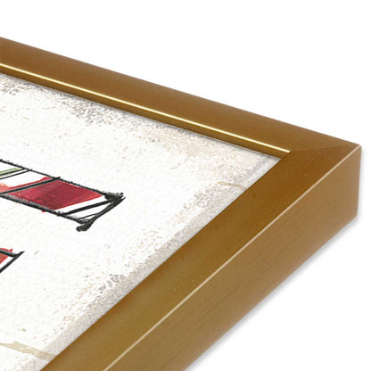 [Color:Polished Gold], Picture of art in a Polished Gold frame at an angle