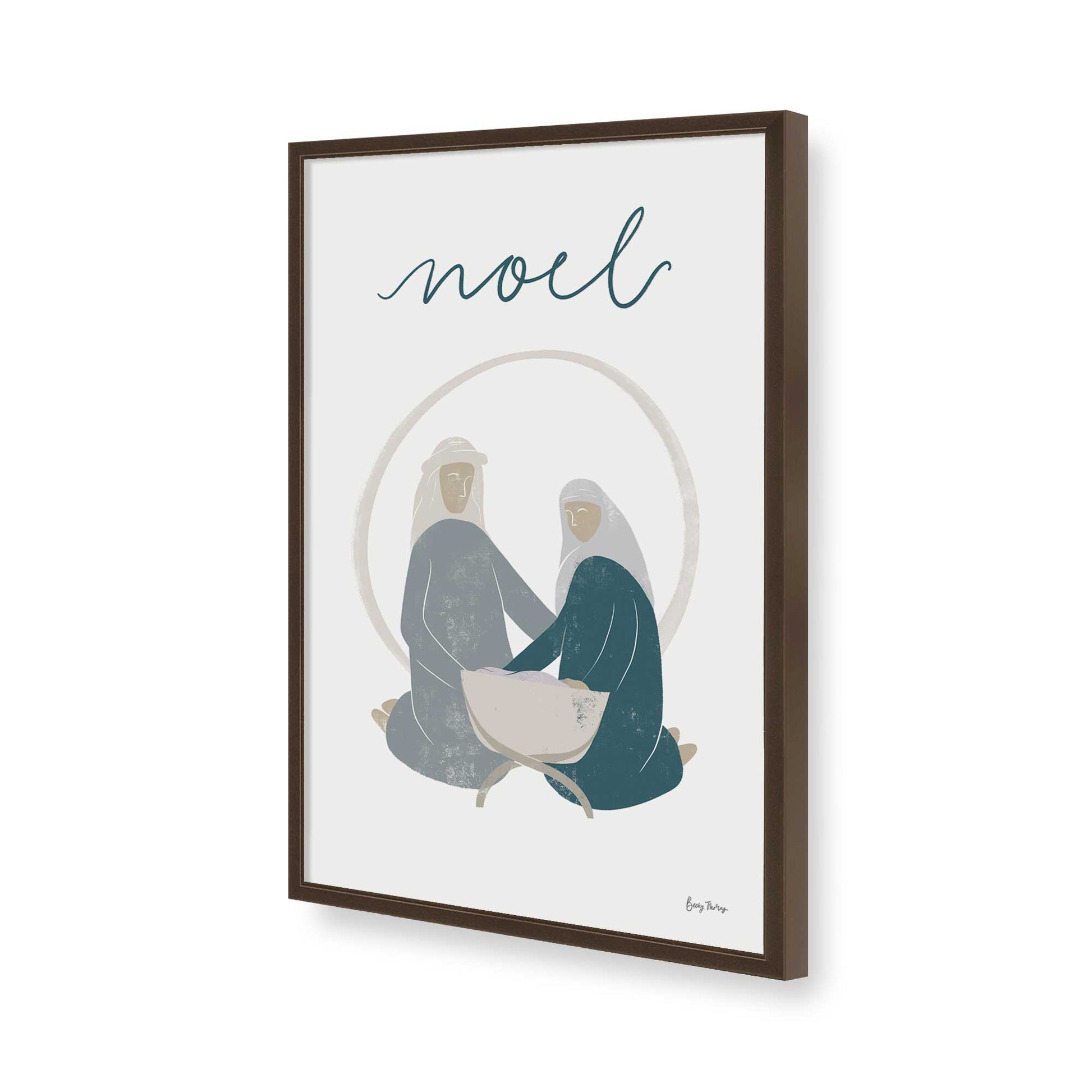 [Color:Brown], Picture of art in a Brown frame of the corner
