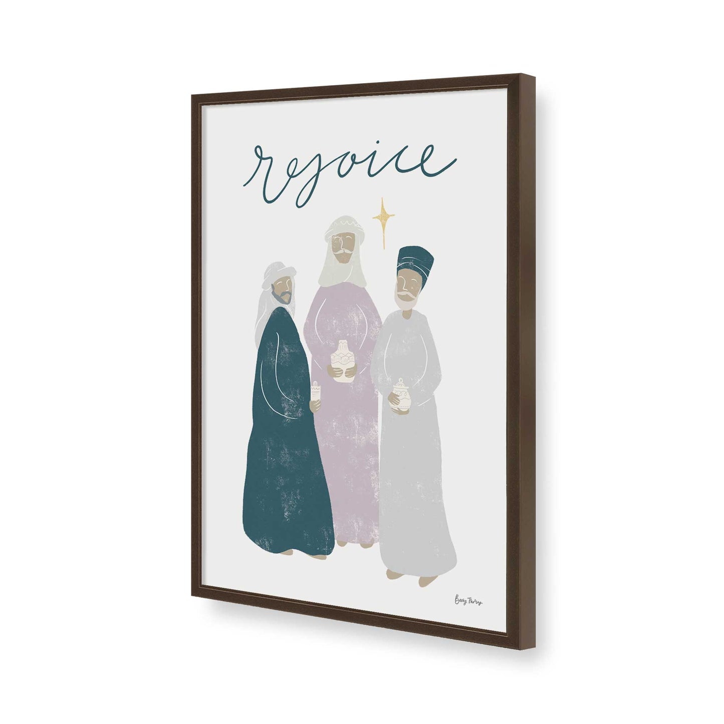 [Color:Brown], Picture of art in a Brown frame of the corner