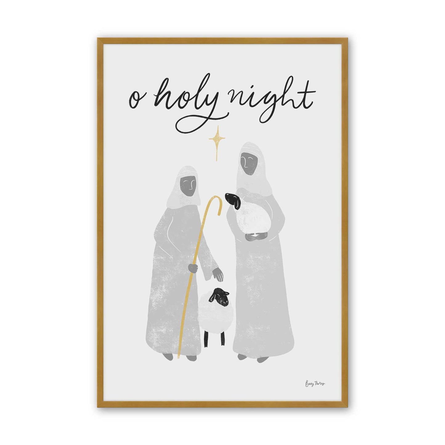 Starry Night Shepherds, Set of 3, Paper Art Prints