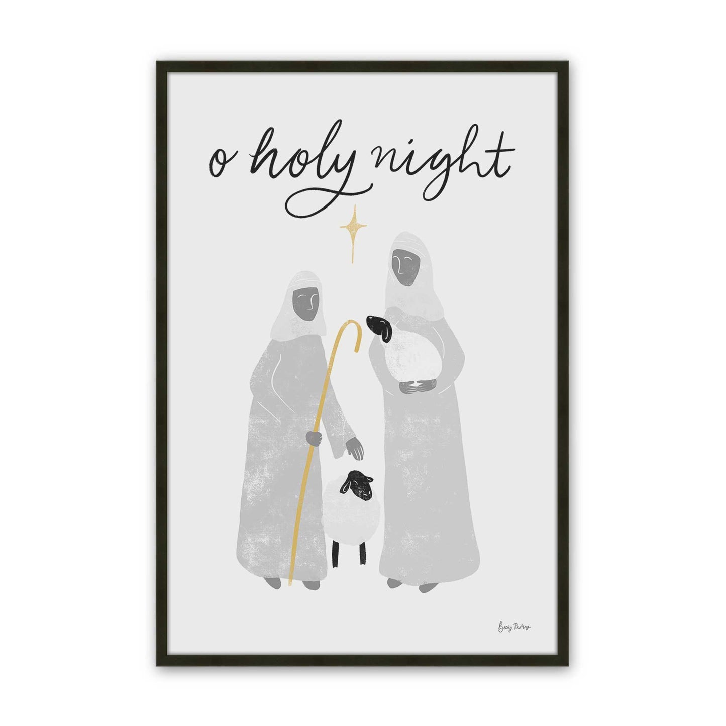 Starry Night Shepherds, Set of 3, Paper Art Prints