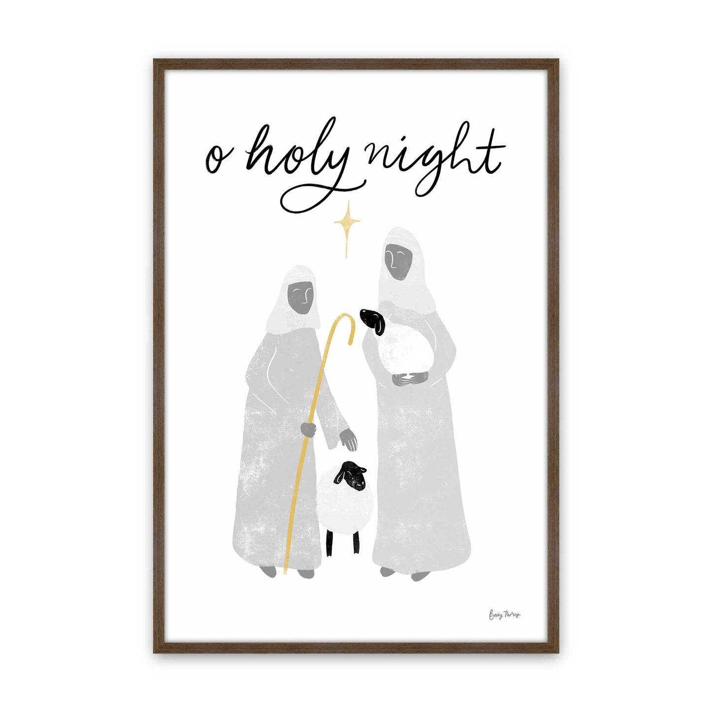 Starry Night Shepherds, Set of 3, Paper Art Prints