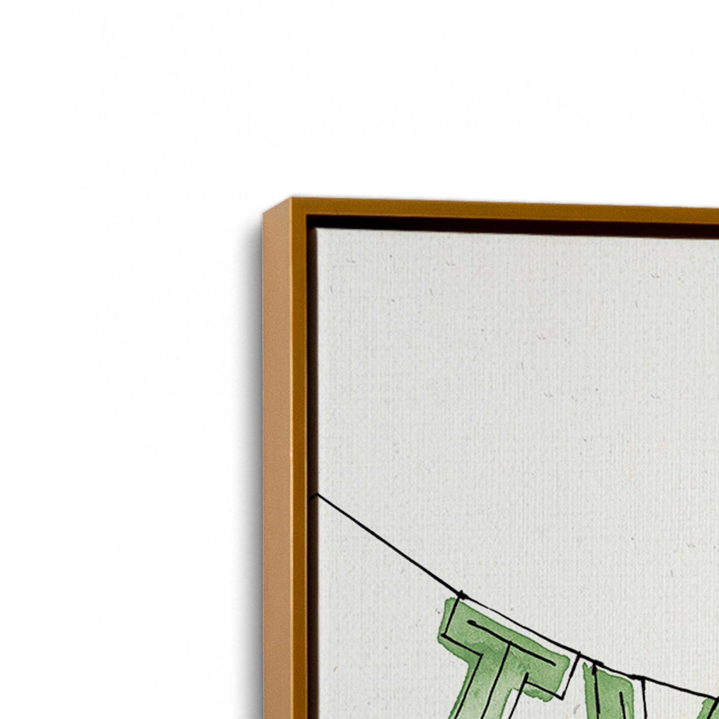 [Color:Polished Gold], Picture of art in a Polished Gold frame at an angle