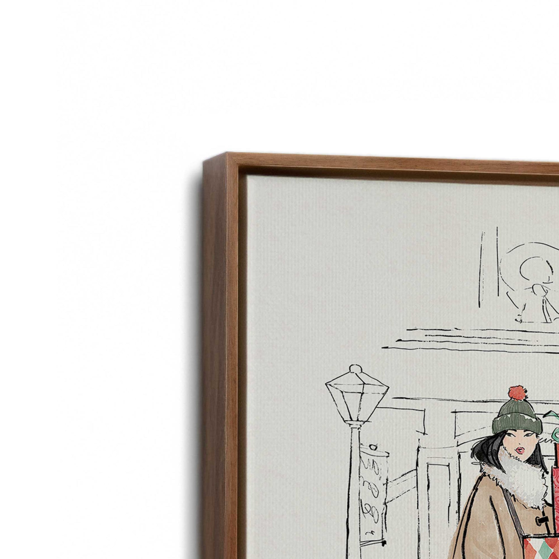 [Color:Walnut], Picture of art in a Walnut frame at an angle