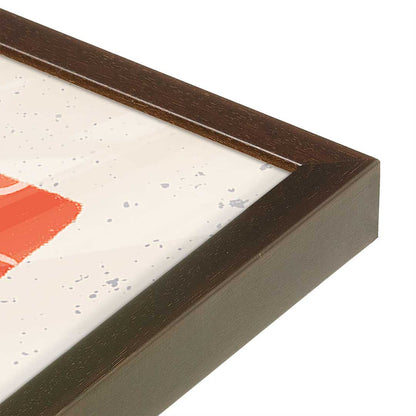 [Color:Brown], Picture of art in a Brown frame at an angle