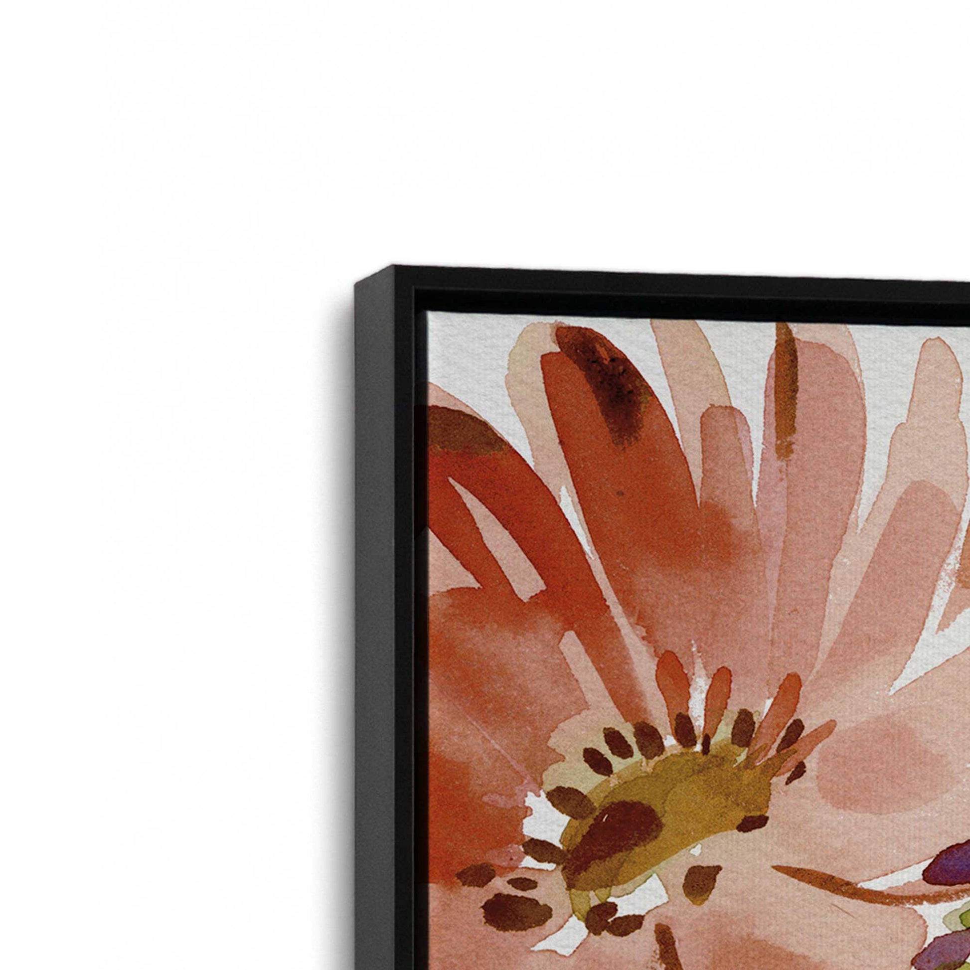 [Color:Satin Black], Picture of art in a Satin Black frame at an angle