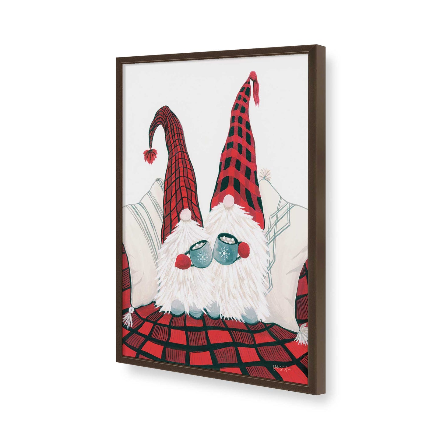 [Color:Brown], Picture of art in a Brown frame of the corner