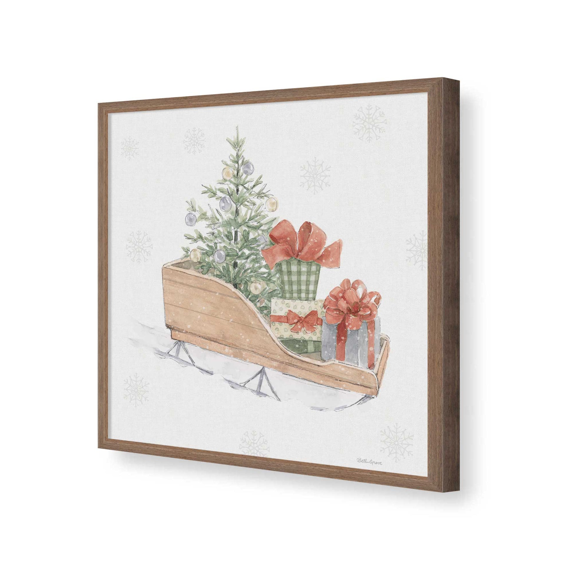 [Color:Walnut], Picture of art in a Walnut frame of the corner