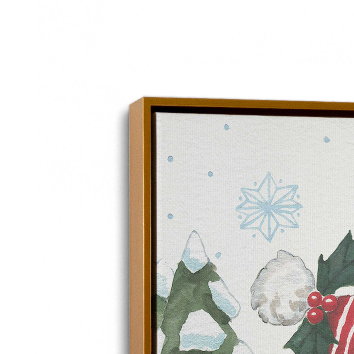 [Color:Polished Gold], Picture of art in a Polished Gold frame at an angle