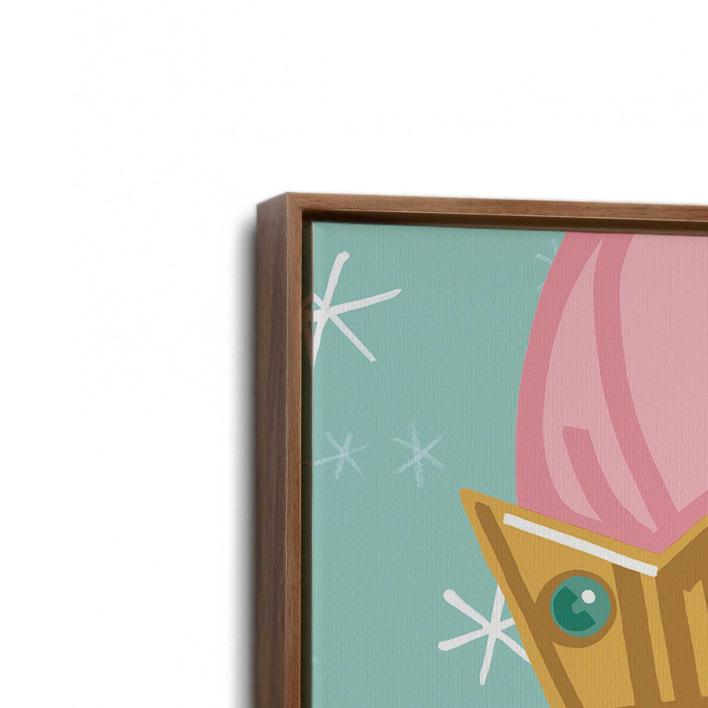 [Color:Walnut], Picture of art in a Walnut frame at an angle