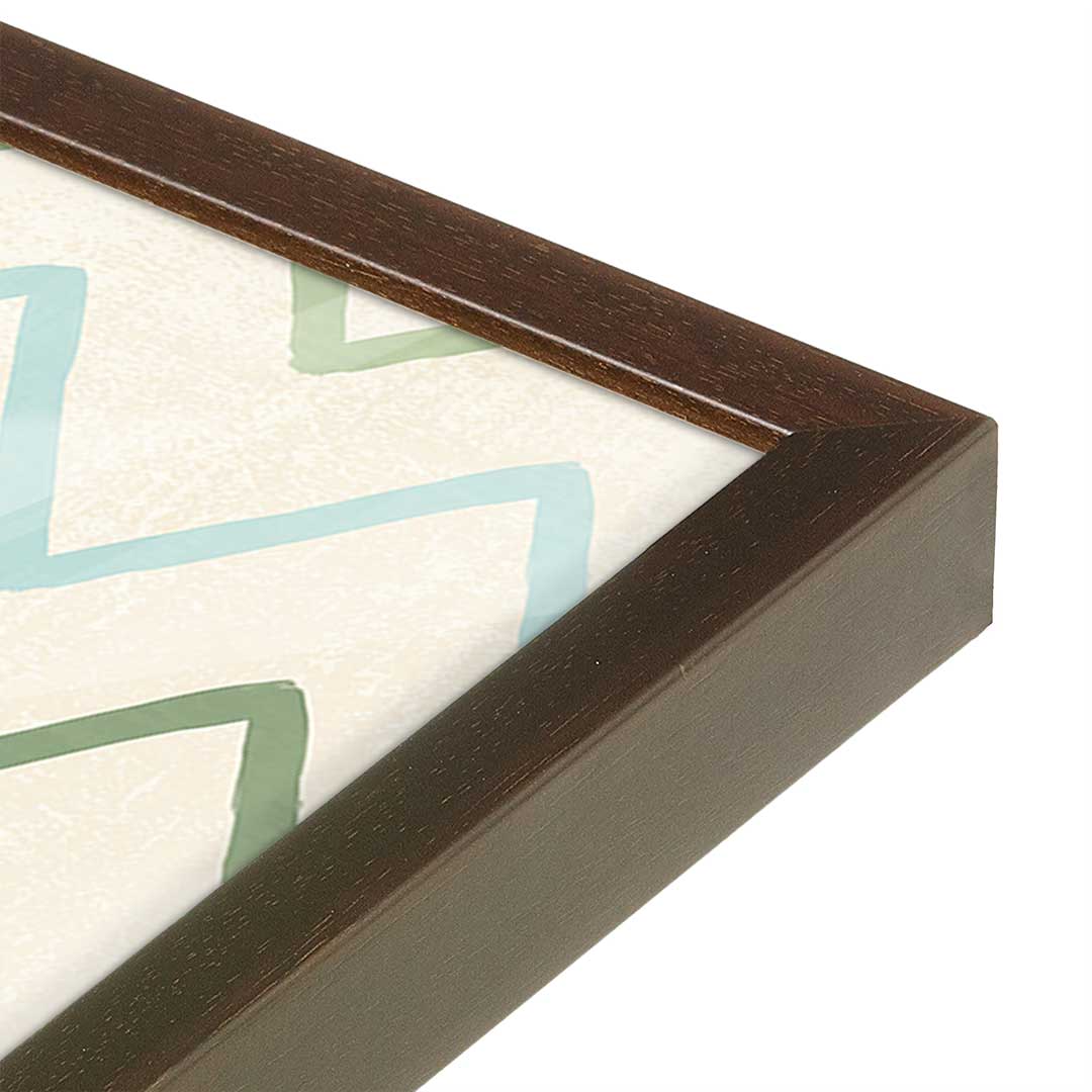 [Color:Brown], Picture of art in a Brown frame at an angle
