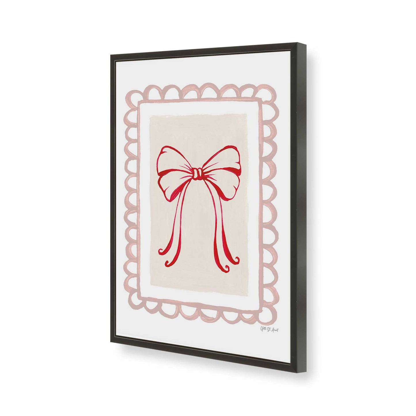 [Color:Satin Black], Picture of art in a Satin Black frame of the corner