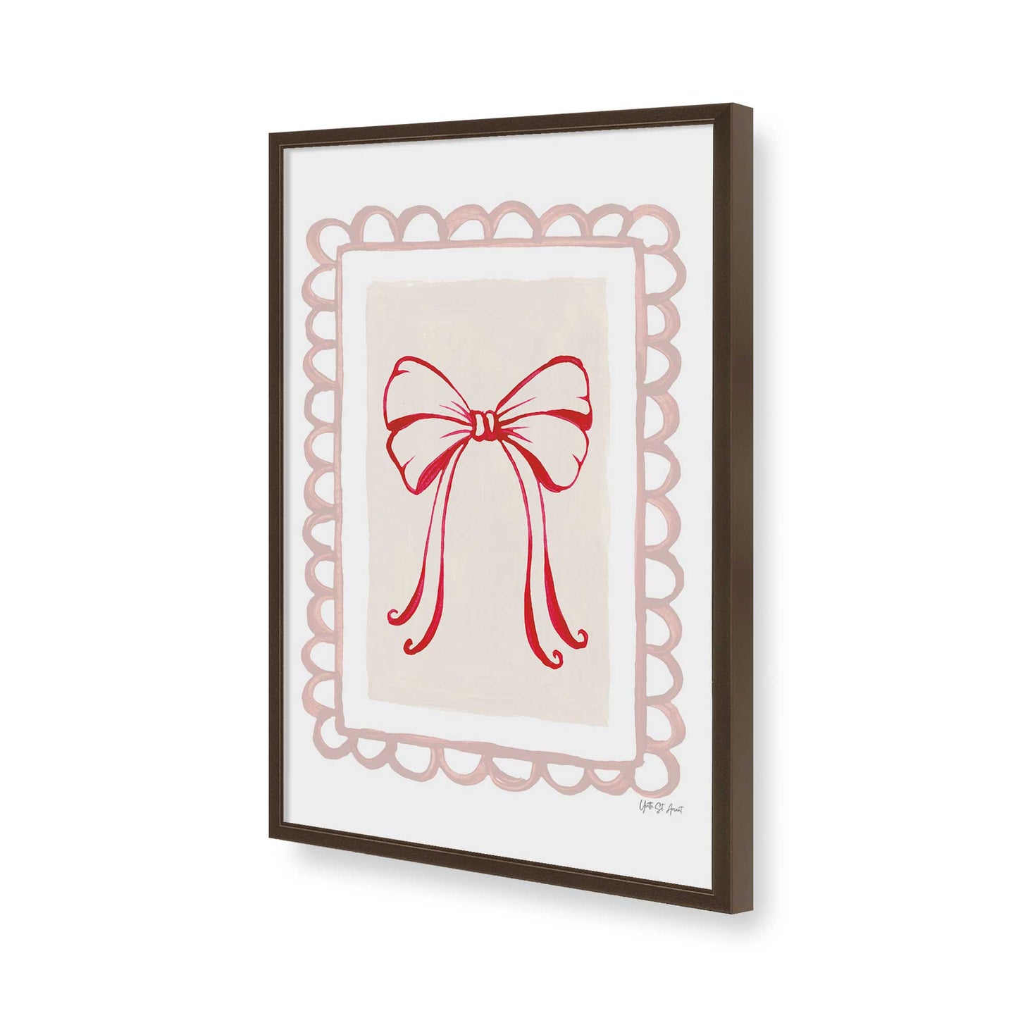 [Color:Brown], Picture of art in a Brown frame of the corner