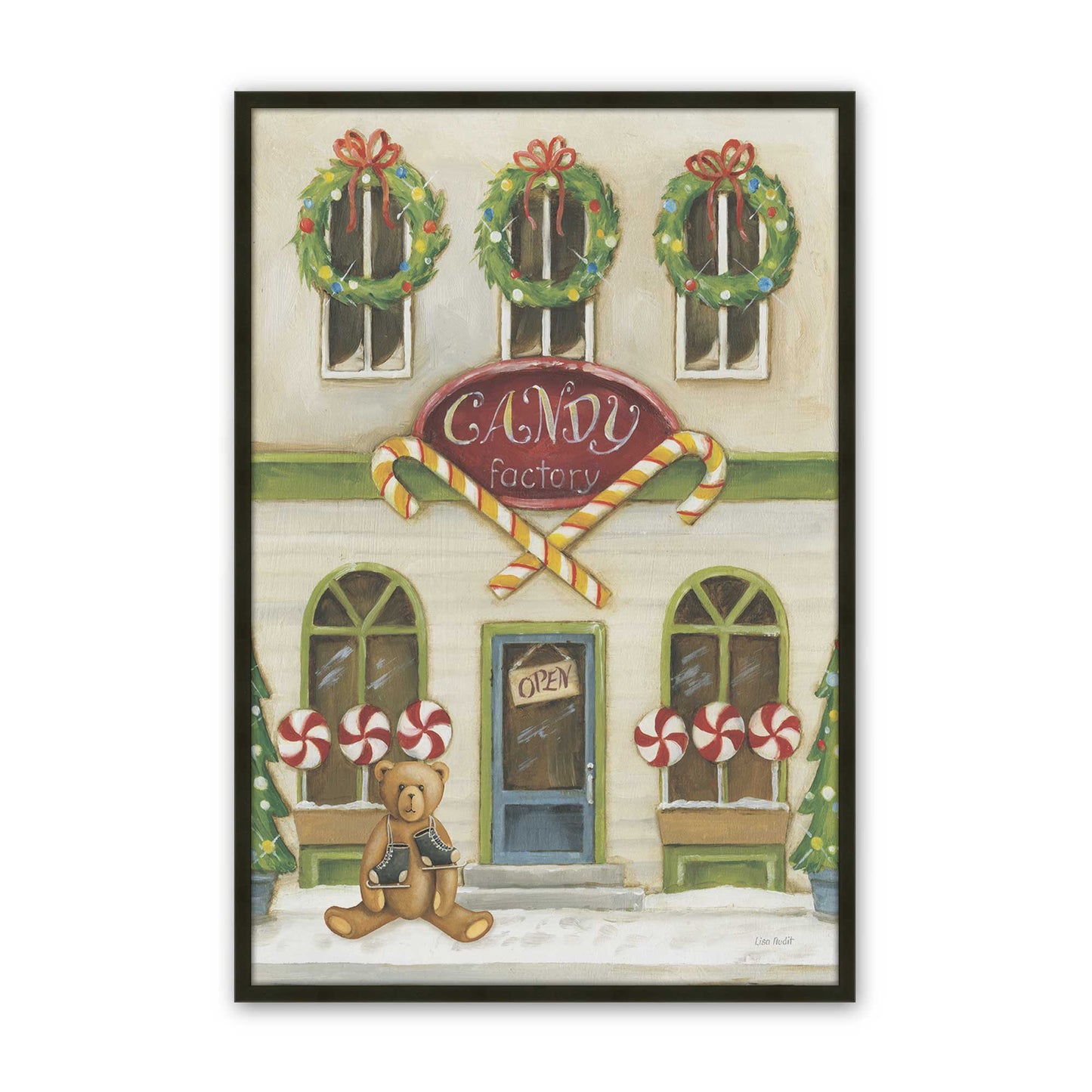 Sweet Street Holiday, Set of 4, Paper Art Prints