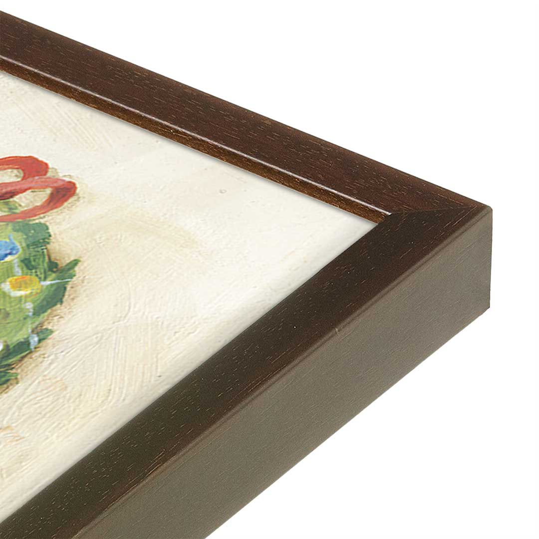 [Color:Brown], Picture of art in a Brown frame at an angle