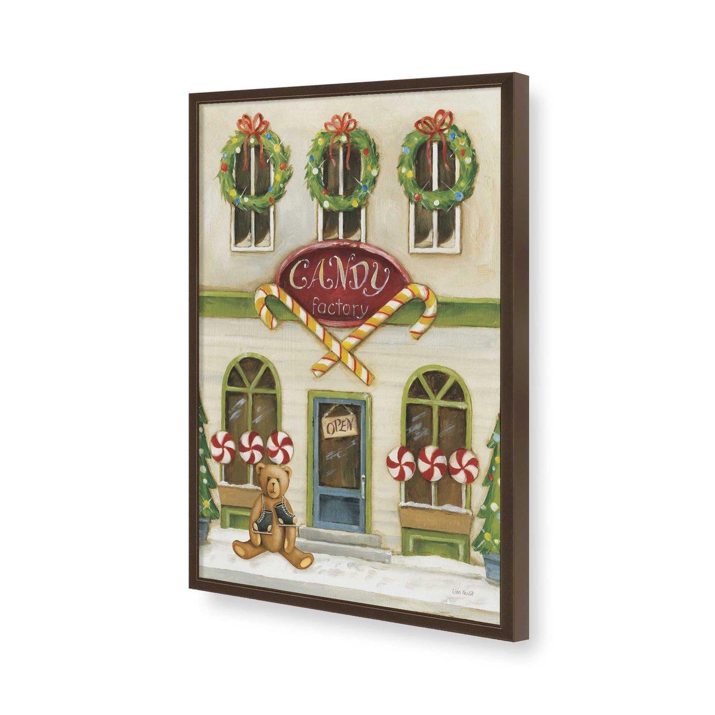 [Color:Brown], Picture of art in a Brown frame of the corner