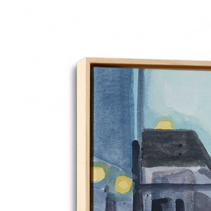 [Color:American Maple], Picture of art in a American Maple frame at an angle