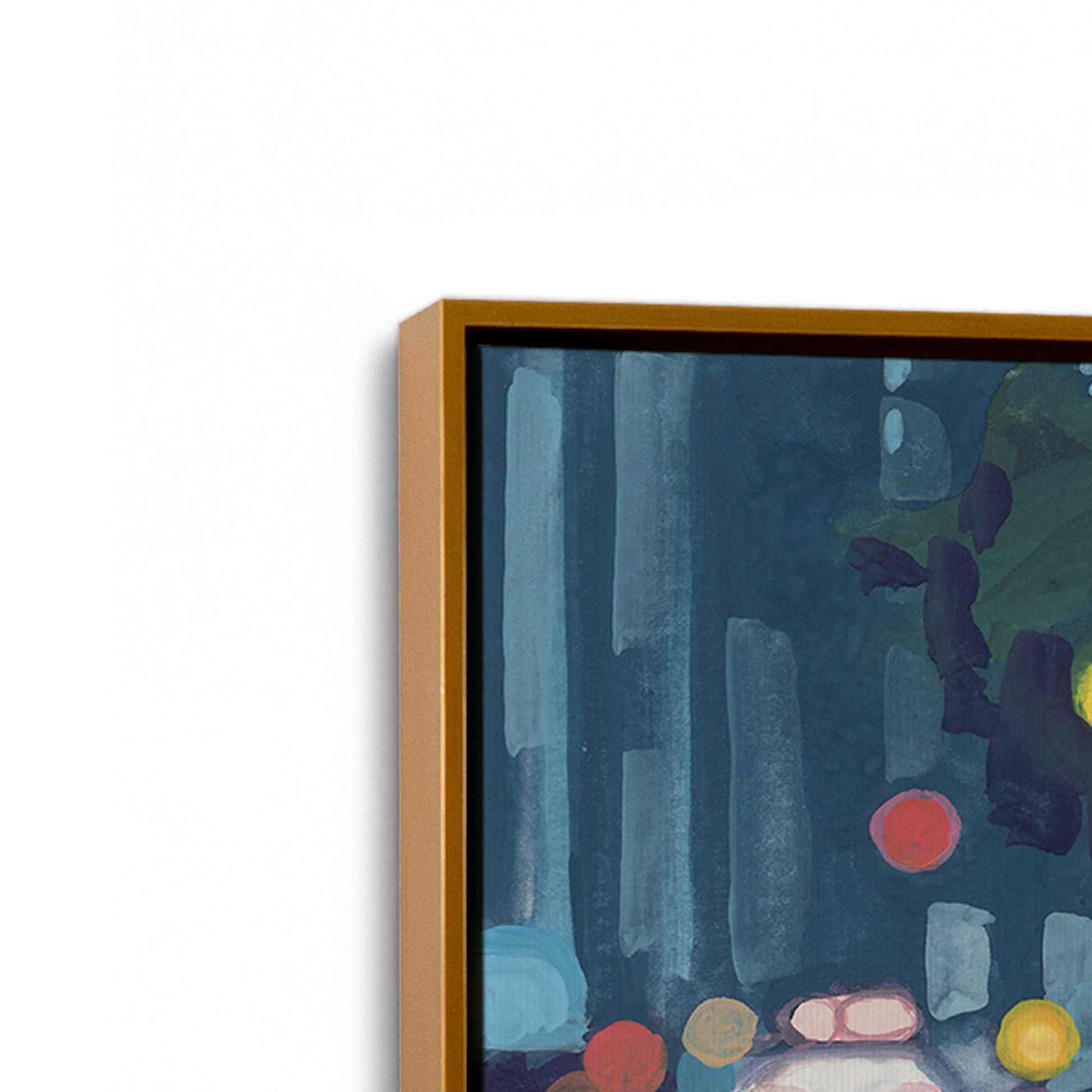 [Color:Polished Gold], Picture of art in a Polished Gold frame at an angle
