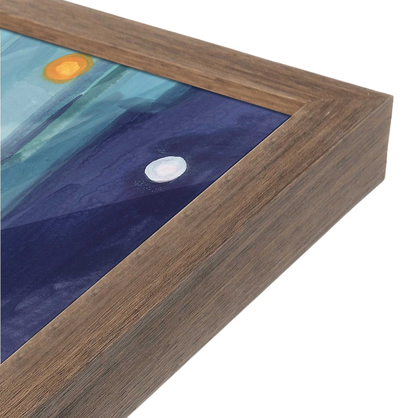 [Color:Walnut], Picture of art in a Walnut frame at an angle