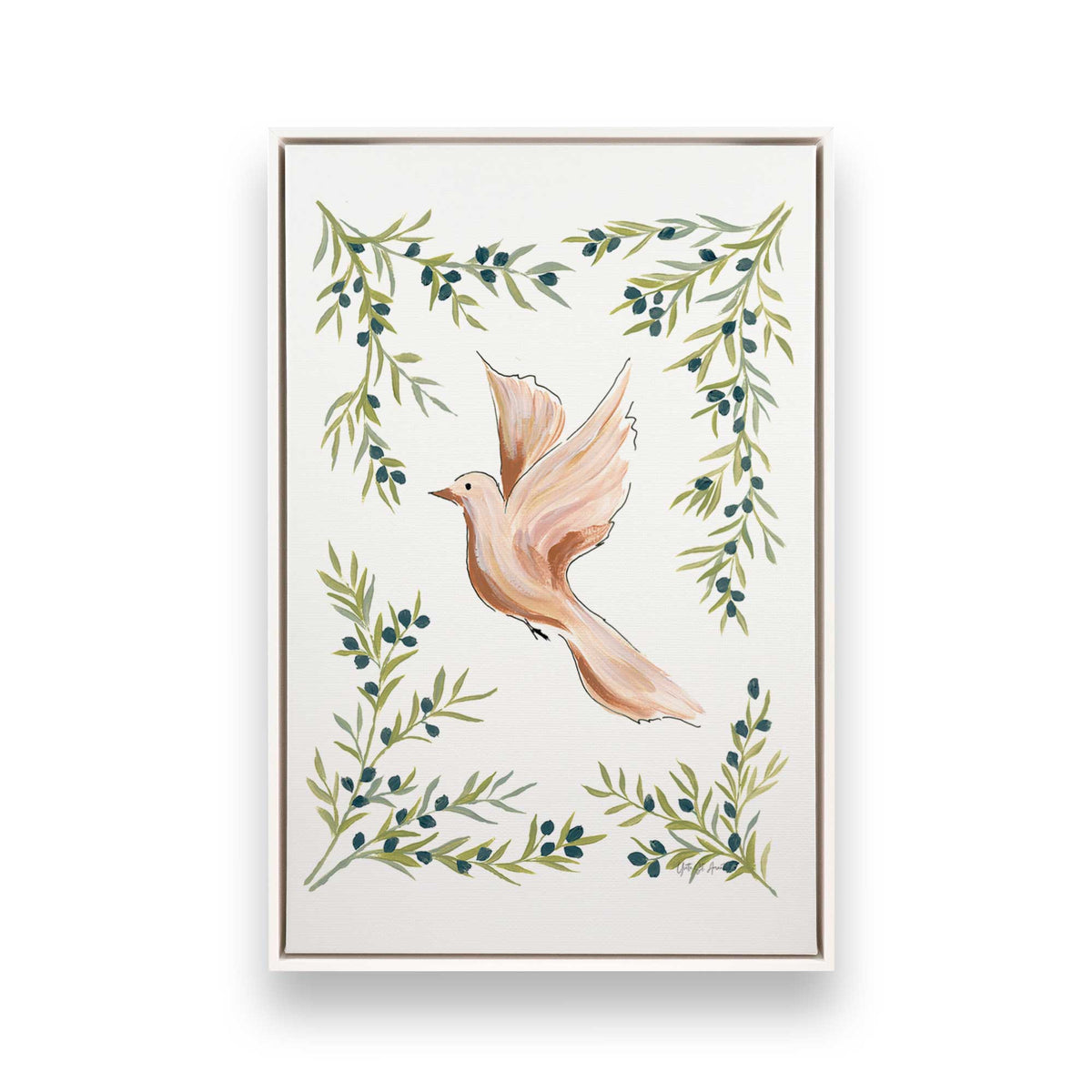 [Color:Opaque White], Picture of art in a White frame