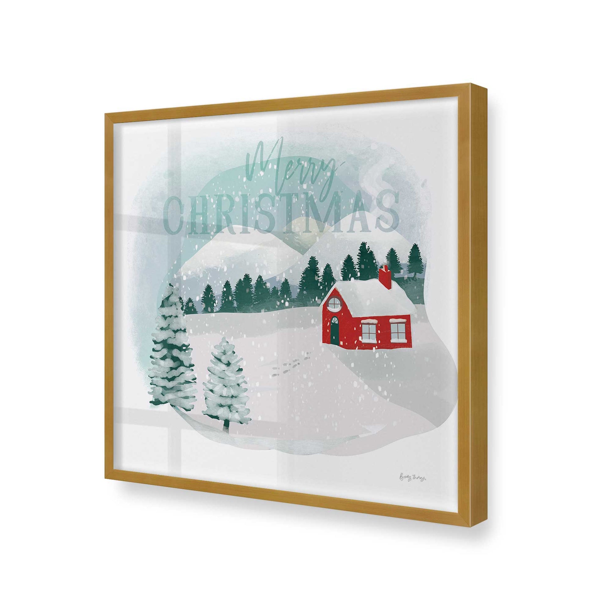 [Color:Polished Gold], Picture of art in a Polished Gold frame at an angle