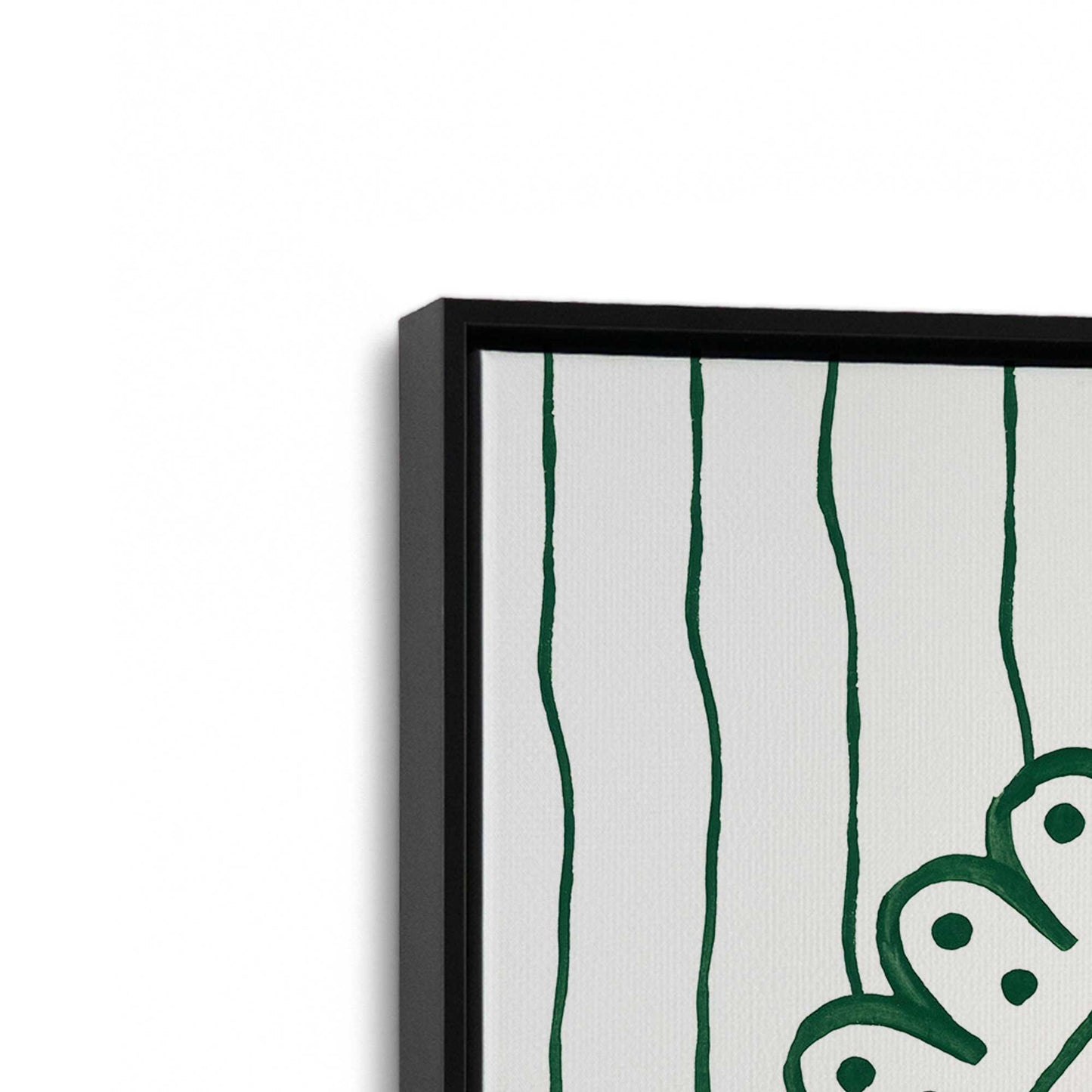 [Color:Satin Black], Picture of art in a Satin Black frame at an angle