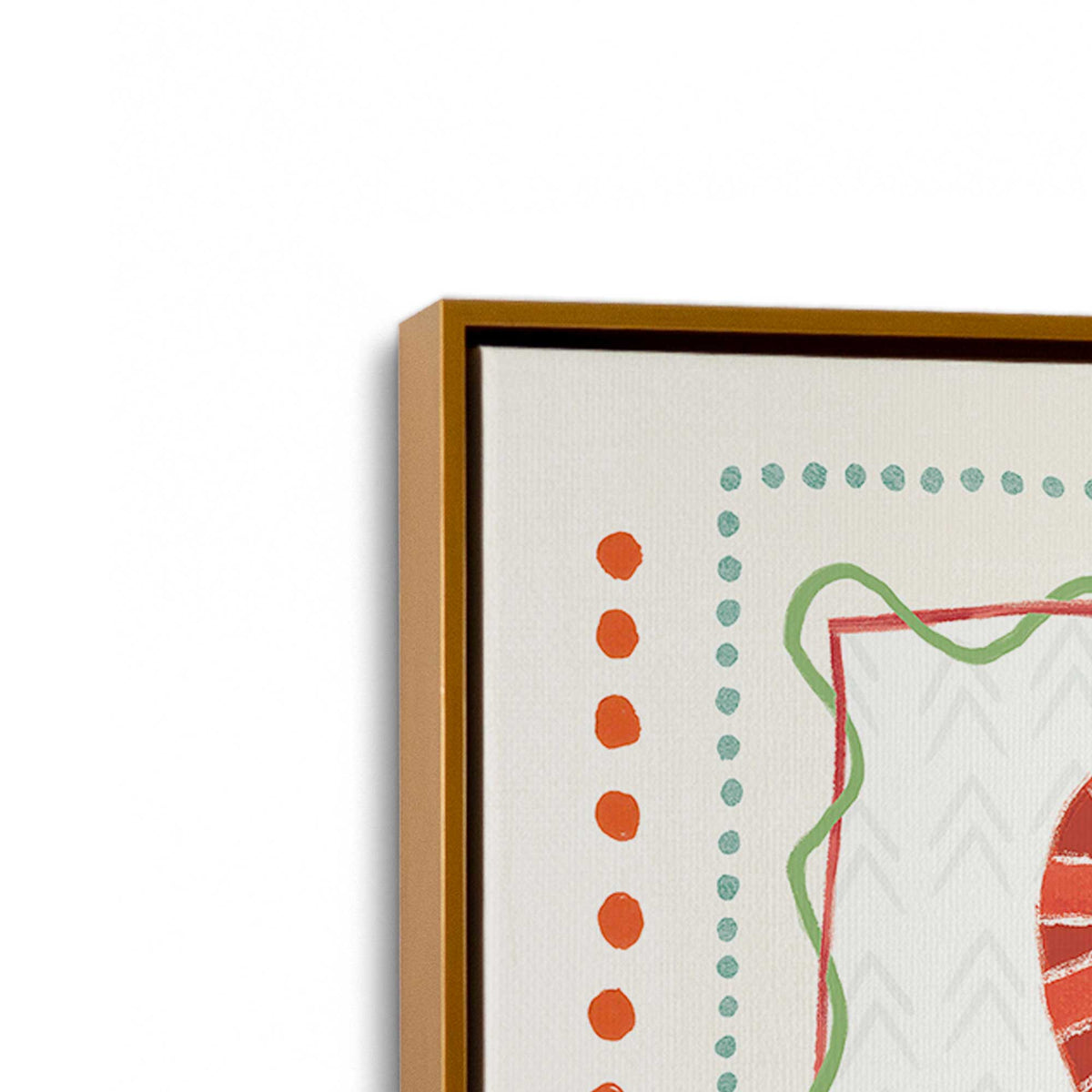 [Color:Polished Gold], Picture of art in a Polished Gold frame at an angle